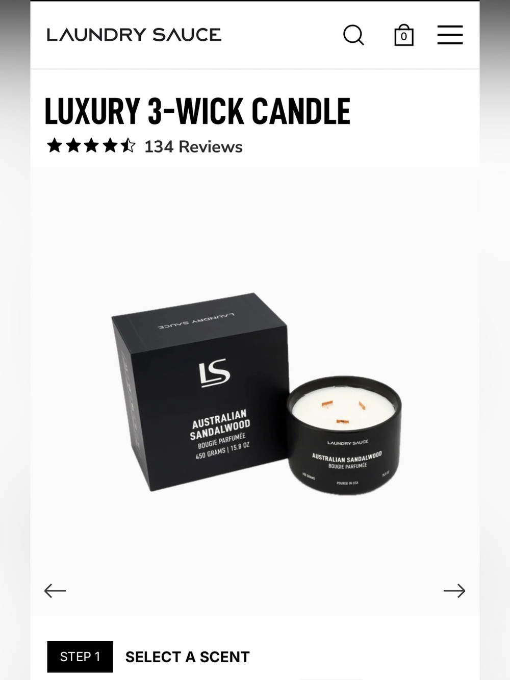 Nwt Laundry Sauce candle in Australian Sandalwood Luxury Three-Wick